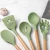 Import Wooden handle silicone kitchen utensils food grade nonstick silicone cooking utensils spatula spoon kitchen utensils set from China