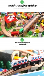 Wooden Track Train Set Toy Creative toys childrens educational toys kids like 120 pcs