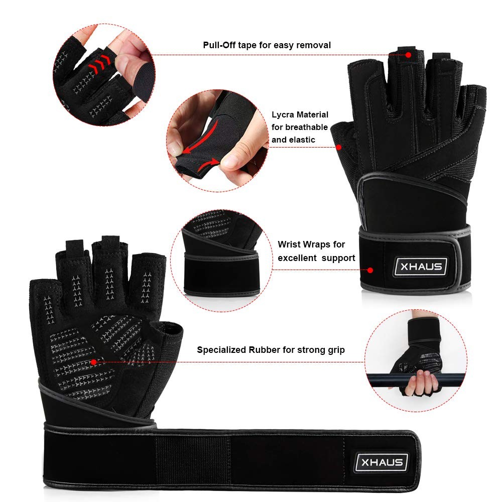SNIPPER Premium Exercise Gym Gloves with Wrist Support for Gym Workout for  men & women