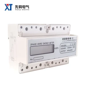 XTM1250SA High Quality 7P Three Phase 4 Wires ABS Case Energy Meter KWH LCD Display 35mm Guide Rail Type 3X220V/380V 50/60Hz