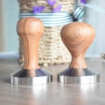 YF06/07 Custom Bariasta Tool 49/51/53/57/58MM Stainless Steel Base Wooden Handle Coffee Tamper/ Coffee Bean Press