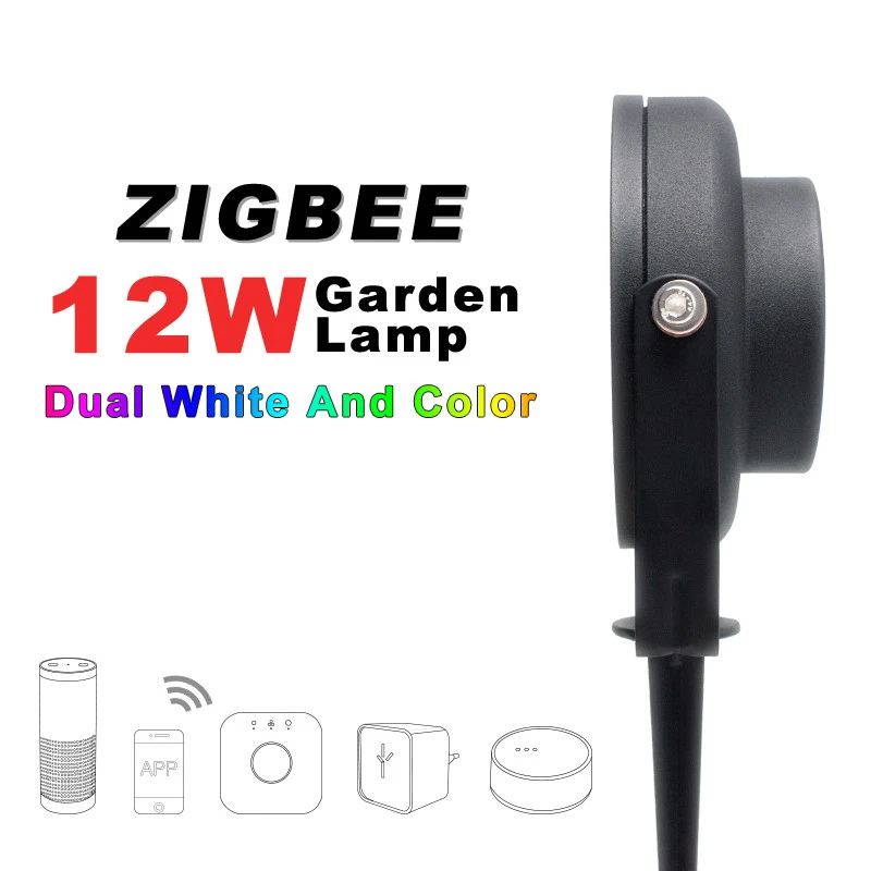 zigbee Solar Power 12w Color-Changing LED Yard Lawn Light Outdoor Spotlight Garden Light