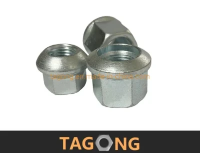 Zinc Plated Class 8 M14 Spherical Surface Flange Nuts Wheel Nuts DIN74361A
