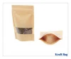 Zipper bag for spice/food stand up zip lock kraft paper bag packaging paper pouch Zip kraft paper bag with window