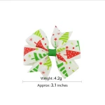 ZN-SDFJ03 Kids Hair Accessories Christmas Print Snowman Hair Clips Hairgrips Kids Party Hair Bows Ribbon