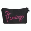 Zohra Black With Letter Flamingo Cosmetic Bag, Makeup, Pencil Case