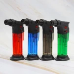 001 transparent plastic welding gun inflatable windproof lighter lock fire safety switch