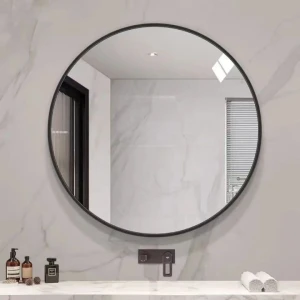 Round Aluminium Alloy Framed  Home Decor Big Wall Mounted Bathroom Gold Round Mirror