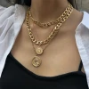 Multilayer golden choker necklace for women