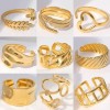 2023 New Fashion Women Stainless Steel Gold Ring Cheap Price Open Steel Rings for Women