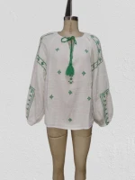 100% Cotton Ladies Full Sleeve Embroidery Blouse