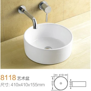 China Wholesale Fancy Round Ceramic Wash Basin Sink Customized Bathroom Countertop Sinks