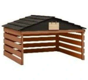 vidaXL Lawn Mower Garage Black and Brown Solid Firwood Medium Sturdy