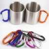 Stainless Steel Double Wall Coffee Mug with Carabiner 300ML