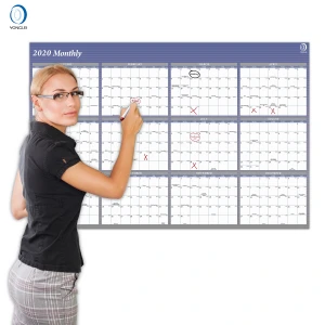 025-2A2 Double sided vertical/horizontal 2020 dry erase calendar wall calendar 2020 custom