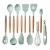 Import 11Pcs Silicone Kitchen Utensils With Wooden Handle Silicone Mint Green Kitchen Utensils from China