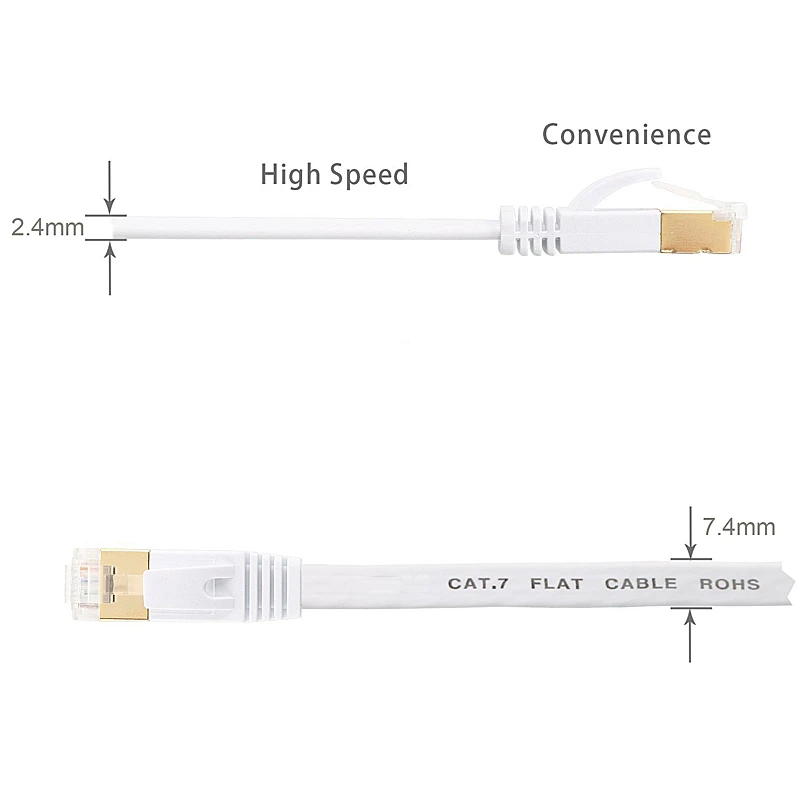 0.4FT to 100FT Length Cat7 Flat Cable Slim RJ45 Cat 7 Flat Ethernet Cable