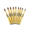 2024 Hot Sale Size 8 Rose Gold Oval UV Gel Nail Brush Natural Kolinsky Hair Nail Acrylic Brushes
