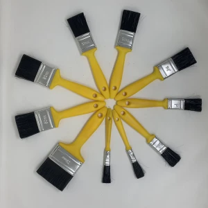 Multi Size Yellow Plastic Handle Paint Brush Set 10PK Painting Tools