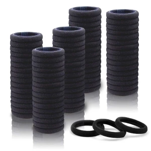 Seamless Cotton Thick Black Elastic Hair Bands Ties