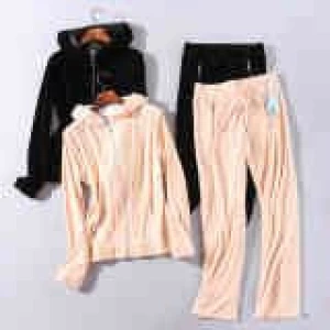 Women's Fashionable winter velvet smooth and comfortable outdoor casual sports sweater suit