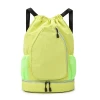 Drawstring Gym Backpack with Separate Shoe Compartment, Water‑Resistant Sports Sack Pack, Large Capacity Basketball Bag