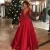 Import Sexy Red Lace Evening Dress Long Sleeves Satin Skirt Formal Party Dress Haute Couture Fine Lace Prom Dress from China