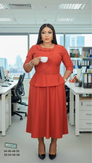Elegant Women's Office Dress - Model 6673