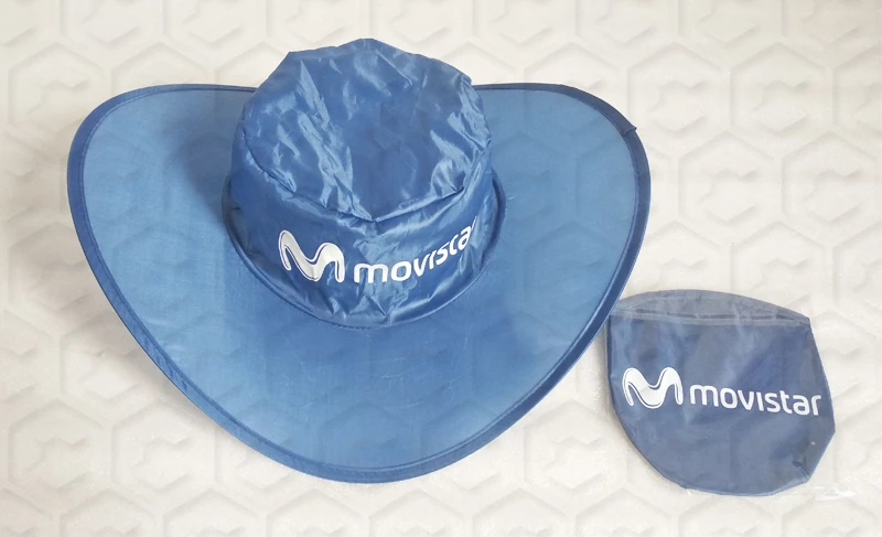 1 color logo print blue nylon fold hat