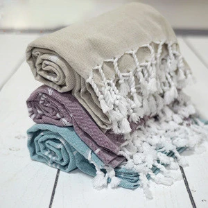 100*180cm Big Beach Bath Towels Turkey 100% Cotton Tassel Yarn Dyed Pink Linen Sunscreen Shawl Striped Towel