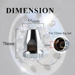 10pcs 33mm threaded nut cover chrome plastic with flange
