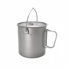 1100ml Ultralight Titanium Pot and Pan Pure Titanium Cookset Outdoor Camping Cookware