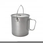 1100ml Ultralight Titanium Pot and Pan Pure Titanium Cookset Outdoor Camping Cookware