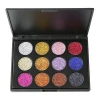 12-color full shiny color eyeshadow palette private label customized logo metallic eye shadow