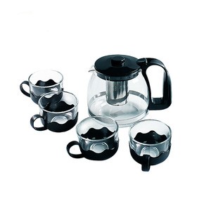 1250 ML/100 ML Modern Glass Coffee Tea Set With Teapot