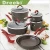 Import 12Piece Italian design Cucina Hard-Anodized Aluminum non-stick cookware set with silicone handle soft hold from China