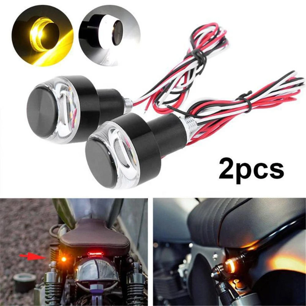 12V Motorcycle Handlebar Led Blinker Turn Signal Light White Amber Turn Light Indicator