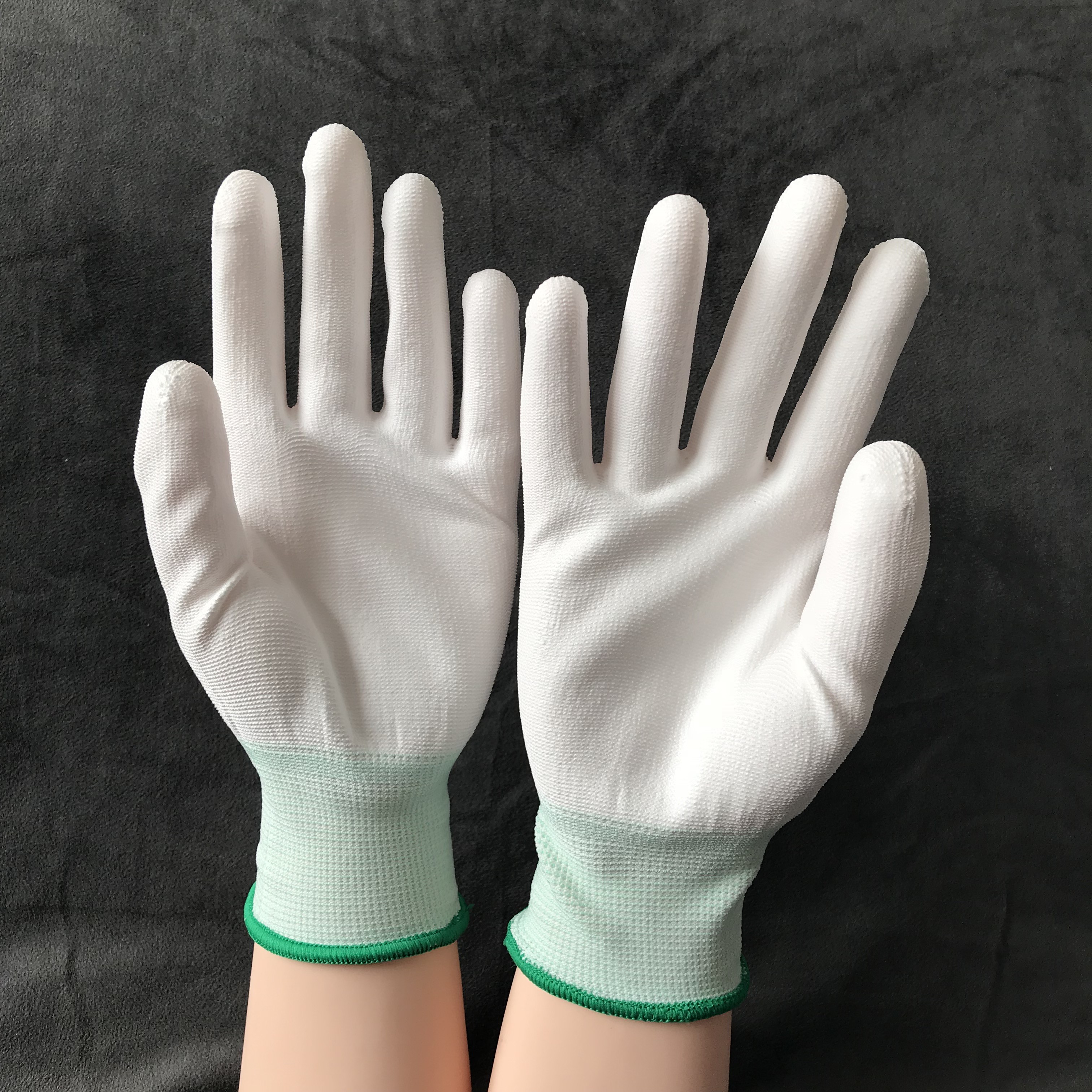 13G Polyester or Nylon liner Coated PU Working Gloves factory price