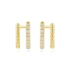 1.5mm Elegant Beaded Hoop Earrings with Moissanite Accents 18K Gold Plated S925 Silver for Classic Charm