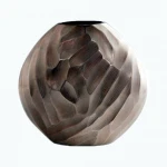 16 Inch Tabletop Decor Silver Flowers Shape Resin Vase Home Decoration Antique Silver Flower Vase