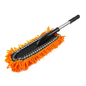 2 in 1 microfiber chenille pp plastic pole car cleaning brush