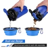 2 in 1 Pet Travel food water bottle with Collapsible Dog Bowls