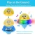 2 in 1 Squirt Spray Water Toy LED Light Up Float Toys Automatic Induction Sprinkler Space UFO Car Toys for Baby Toddler