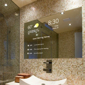 2-way Glass 3d Advertising Android Bathroom Waterproof Tv Wall Mounted Magic Mirror