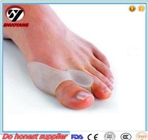 2016 Shuoyang Factory wholesale Medical silicone soft fabric gel hallux valgus/bunion toe separator