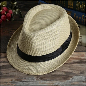2018 Hot sale custom cheap fedora straw hat men