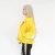 Import 2018 new arrival Autumn and winter new women&#039;s long-sleeves short-breasted bright yellow casual jacket from China