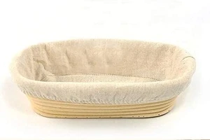 2020 Best Selling 10 Inch Oval Bread Sourdough Proofing Basket/Rising Rattan Basket &amp; Liner for Professional &amp; Home Bakers