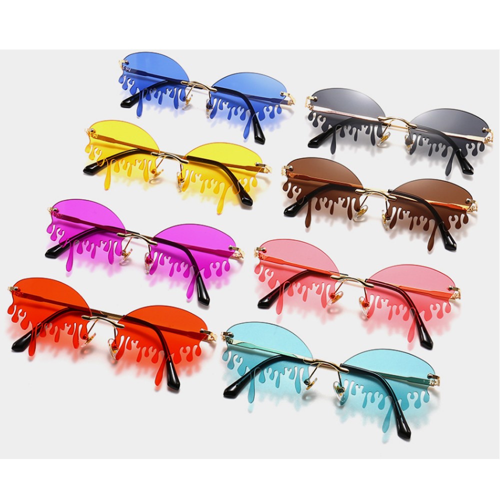 2020 fire fashion sun glasses women PC frame transparent color drip sunglasses