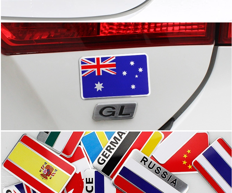 2020 high quantity Waterproof and uv resistant outdoor stickers Flag metal sticker/flag sticker